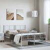 vidaXL Estructura cama sin colch&oacute;n con estribo metal blanco 135x190 cm