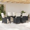 vidaXL Conjunto de Comedor de Jard&iacute;n 7 pcs Negro rat&aacute;n sint&eacute;tico