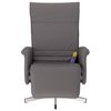 vidaXL Sill&oacute;n reclinable de masaje con reposapi&eacute;s cuero sint&eacute;tico gris