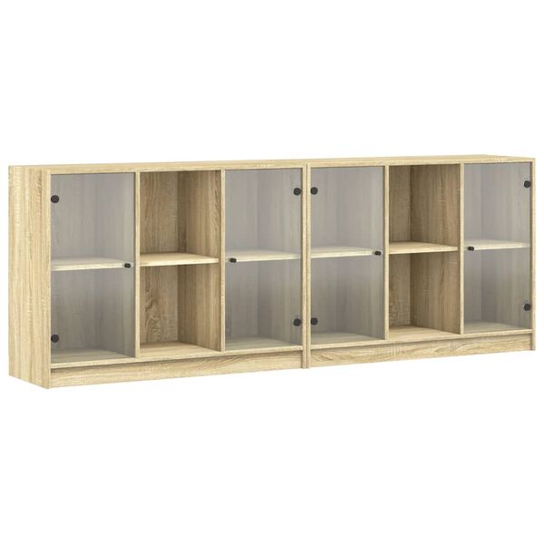 vidaXL Estanter&iacute;a con puertas madera roble Sonoma 204x37x75 cm