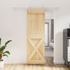 vidaXL Puerta corredera con herrajes madera maciza de pino 70x210 cm