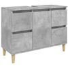 vidaXL Juego muebles de ba&ntilde;o 4 pzas madera contrachapada gris hormig&oacute;n