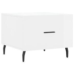 vidaXL Mesa de centro madera de ingenier&iacute;a brillo blanco 50x50x40 cm