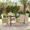 vidaXL Conjunto de Comedor de Jard&iacute;n 5 pcs Beige rat&aacute;n sint&eacute;tico