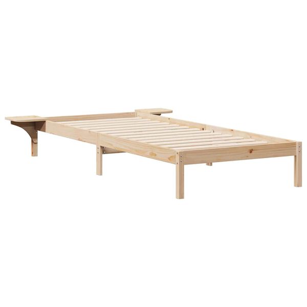 vidaXL Estructura de Cama con Mesitas Natural 100 x 210 cm
