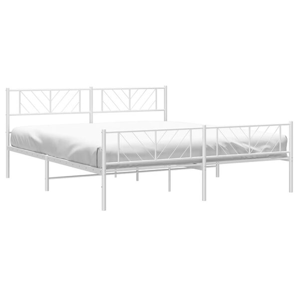 vidaXL Estructura cama sin colch&oacute;n con estribo metal blanco 183x213 cm