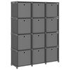 vidaXL Estantería de 12 cubos con cajas tela gris 103x30x141 cm
