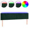 vidaXL Cabecero con LED de terciopelo verde oscuro 180x5x78/88 cm