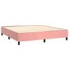 vidaXL Cama box spring colch&oacute;n y LED terciopelo rosa 160x200 cm