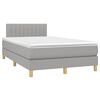 vidaXL Cama box spring con colch&oacute;n y LED tela gris claro 120x190 cm