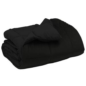 vidaXL Edred&oacute;n de Invierno Acolchado Negro 135 x 200 cm Microfibra