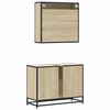 vidaXL Set de muebles de baño 2 pzas madera contrachapada roble Sonoma