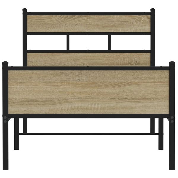 vidaXL Estructura de cama sin colchón madera roble Sonoma 100x190 cm