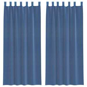 vidaXL Cortinas de gasa con bolsillos para varillas 2 uds. azul real