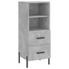 vidaXL Aparador de madera contrachapada gris hormig&oacute;n 34,5x34x90 cm