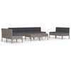 vidaXL Set de muebles de jard&iacute;n 10 pzas y cojines rat&aacute;n sint&eacute;tico gris