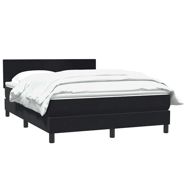 vidaXL Cama box spring con colch&oacute;n terciopelo negro 160x220 cm
