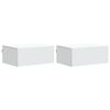 vidaXL Mesita de Noche de Pared con caj&oacute;n 2 pcs 49 x 34,5 x 20 cm