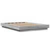 vidaXL Estructura cama con luces LED madera gris Sonoma 135x190 cm