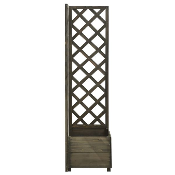 vidaXL Jardinera de enrejado de esquina madera abeto gris 40x40x150 cm