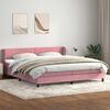 vidaXL Cama box spring con colchones terciopelo rosa 180x220 cm
