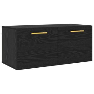 vidaXL Mueble de pared Roble negro 80 x 36.5 x 35 cm