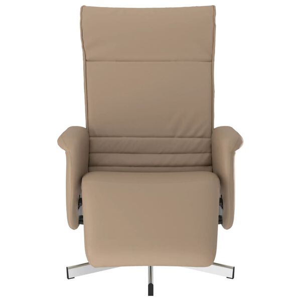 vidaXL Sill&oacute;n reclinable con reposapi&eacute;s cuero sint&eacute;tico capuchino