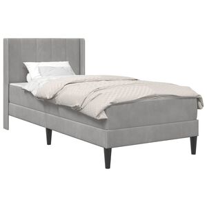 vidaXL Estructura de cama con colch&oacute;n Gris Claro 80 x 200 cm