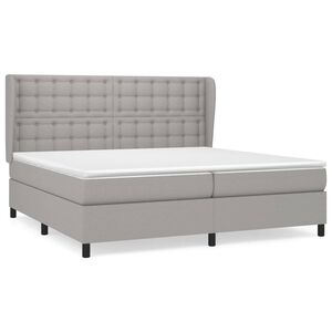 vidaXL Cama box spring con colch&oacute;n tela gris claro 200x200 cm