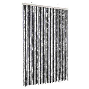 vidaXL Cortina antimoscas chenilla gris y negro 118x220 cm