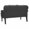 vidaXL Banco Chesterfield Negro 119.5 x 64.5 x 75 cm Cuero sintético