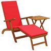 vidaXL Recliner y tumbona plegable 2 pcs Rojo Madera de Acacia S&oacute;lida
