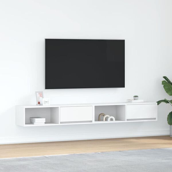 vidaXL Muebles de TV 2 uds Blanco 100x31x25,5 cm Madera de ingenier&iacute;a