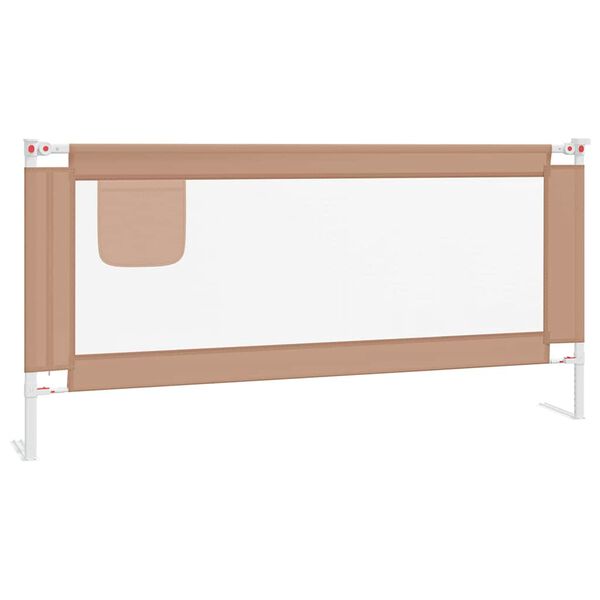 vidaXL Barandilla de seguridad cama de ni&ntilde;o taupe tela 190x25 cm