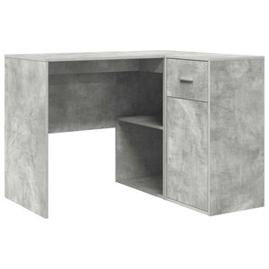 vidaXL Escritorio de Esquina con caj&oacute;n Gris Concreto 102 x 88 x 75 cm