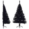 vidaXL Medio &aacute;rbol de Navidad artificial con soporte PVC negro 150 cm