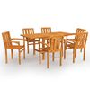 vidaXL Conjunto de comedor de jard&iacute;n 7 piezas madera maciza de teca