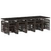 vidaXL Set comedor de jard&iacute;n y cojines 15 pzas rat&aacute;n sint&eacute;tico marr&oacute;n