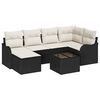 vidaXL Conjunto de sof&aacute; de jard&iacute;n 7 pcs Negro y blanco Polirat&aacute;n