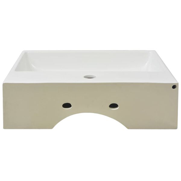 vidaXL Lavabo con orificio para grifo cerámica blanco 51,5x38,5x15 cm