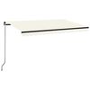 vidaXL Toldo retr&aacute;ctil manual crema 450x350 cm