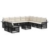 vidaXL Conjunto de sof&aacute;s de jard&iacute;n 11 pcs Negro rat&aacute;n sint&eacute;tico