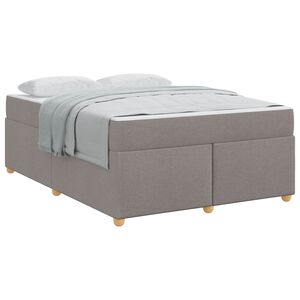 vidaXL Estructura de cama con colch&oacute;n Taup&eacute; 140 x 200 cm tela