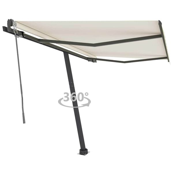 vidaXL Toldo de pie automático crema 300x250 cm
