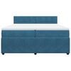 vidaXL Cama box spring con colch&oacute;n terciopelo azul 200x200 cm