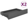 vidaXL Estructura de cama 2 cajones madera pino gris oscuro 200x200 cm