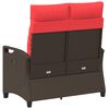 vidaXL Banco de jard&iacute;n con almohada Marr&oacute;n y Rojo 105 x 60 x 112 cm