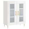 vidaXL Aparador de madera contrachapada blanco brillante 69,5x34x90 cm