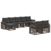 vidaXL Conjunto de sof&aacute;s de jard&iacute;n 9 uds. Gris y Gris Oscuro