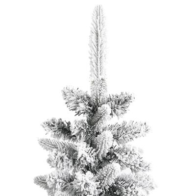 vidaXL Árbol de Navidad artificial estrecho con nieve PVC y PE 150 cm
